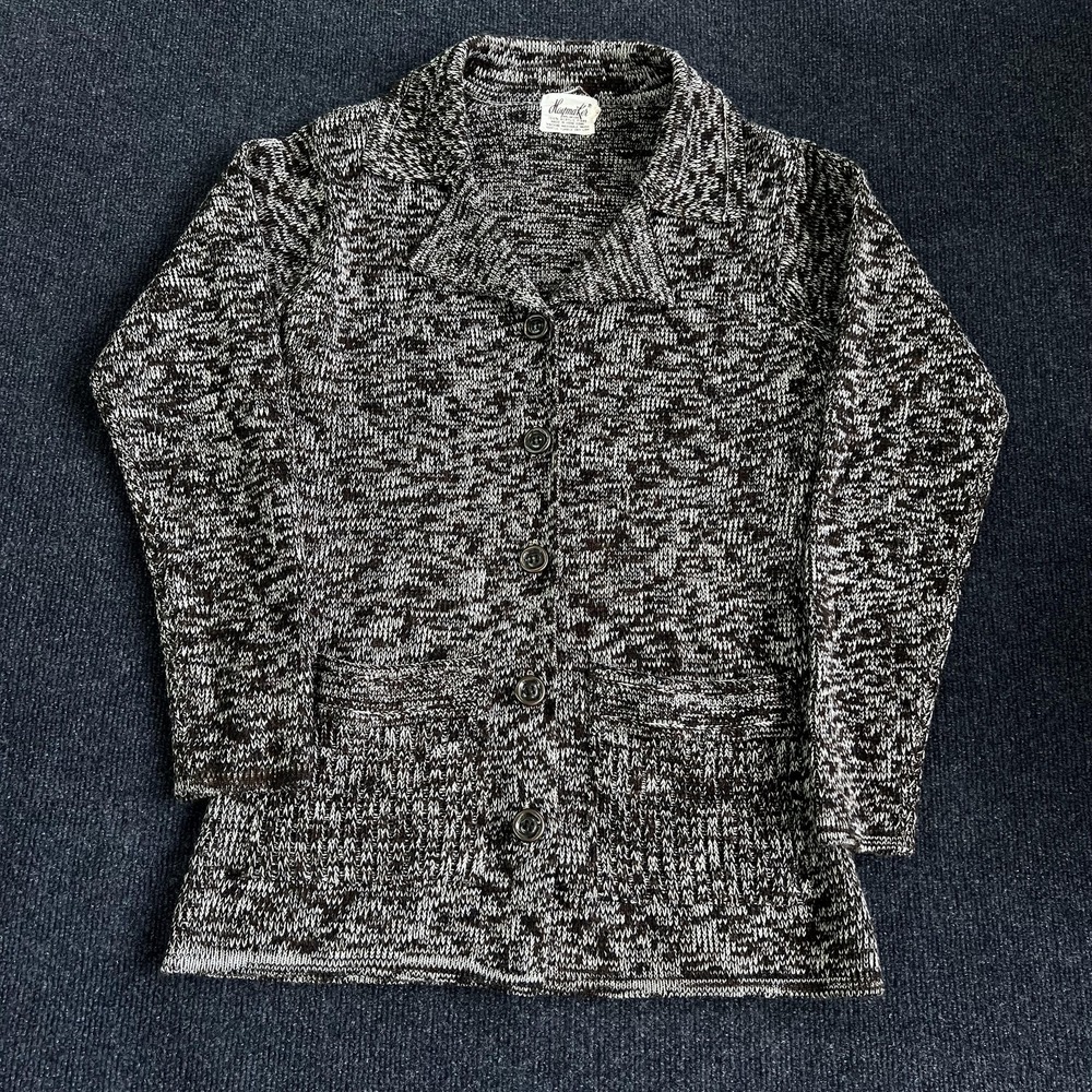 Vintage Haymaker Cardigan Sweater Womens 36 Brown Collared Pockets Button Front